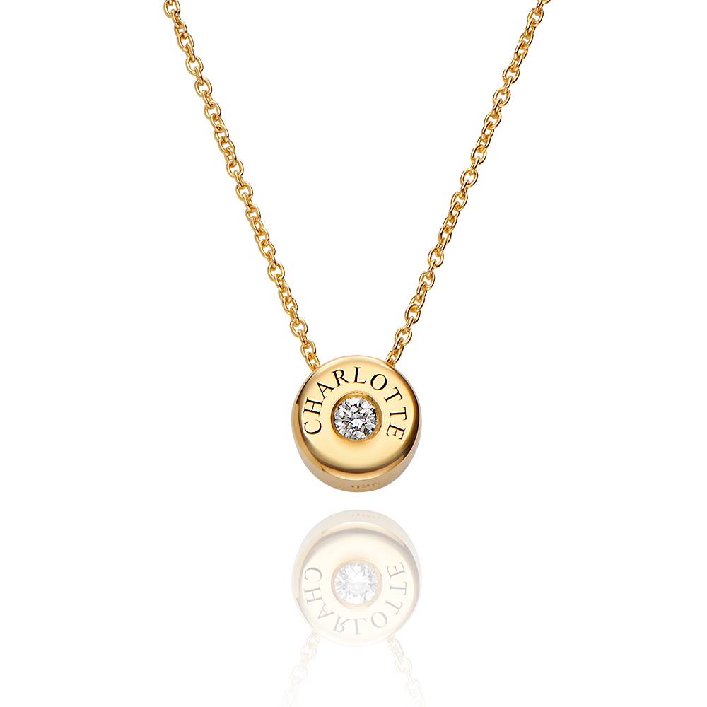 Collana Nova con Pietre Portafortuna e Nomi Incisi Placcata in Oro Vermeil 18K-7 foto del prodotto